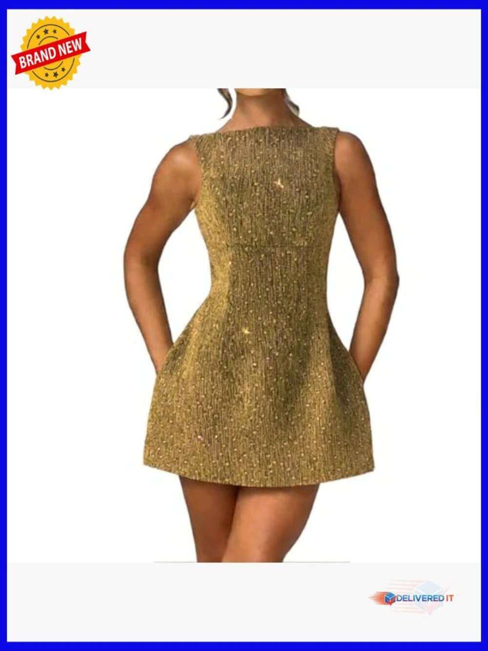 Sleeveless Backless Mini Dress Slim Fit Polyester Spandex Party Night Out - Picture 4 of 7